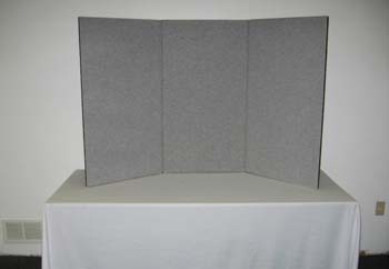 3-Panel Silver Tabletop Display